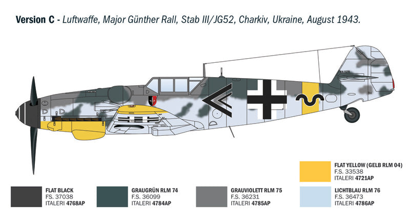 Italeri 1483 1:72 Bf 109 G-6 Aces Fighter Aircraft Plastic Model Kit