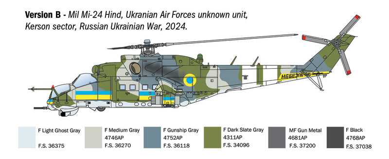 Italeri 1432 1:72 Mil Mi-24/Mi-35 Hind Combat Helicopter Plastic Model Kit