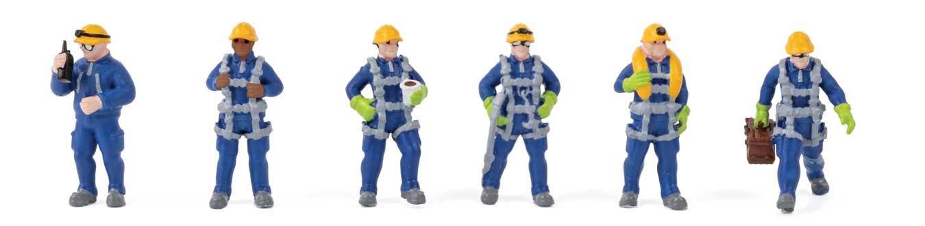 Walthers 949-6209 HO Wind Turbine Technicians Figure (Set of 6)