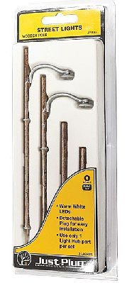 Woodland Scenics JP5646 O Just Plug Wooden Pole Street Lights (Pack of 2)