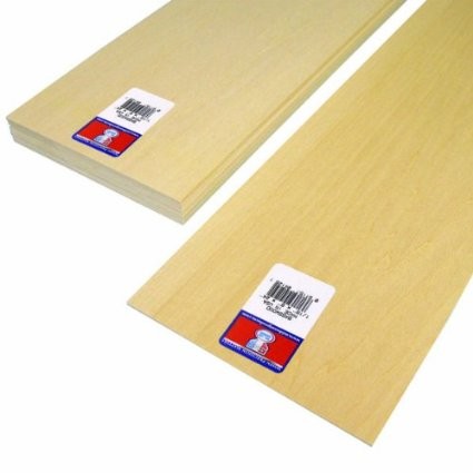 Midwest Products 4125 1/16" x 6" x 24" Micro-Cut Basswood Sheets (Pack of 10)