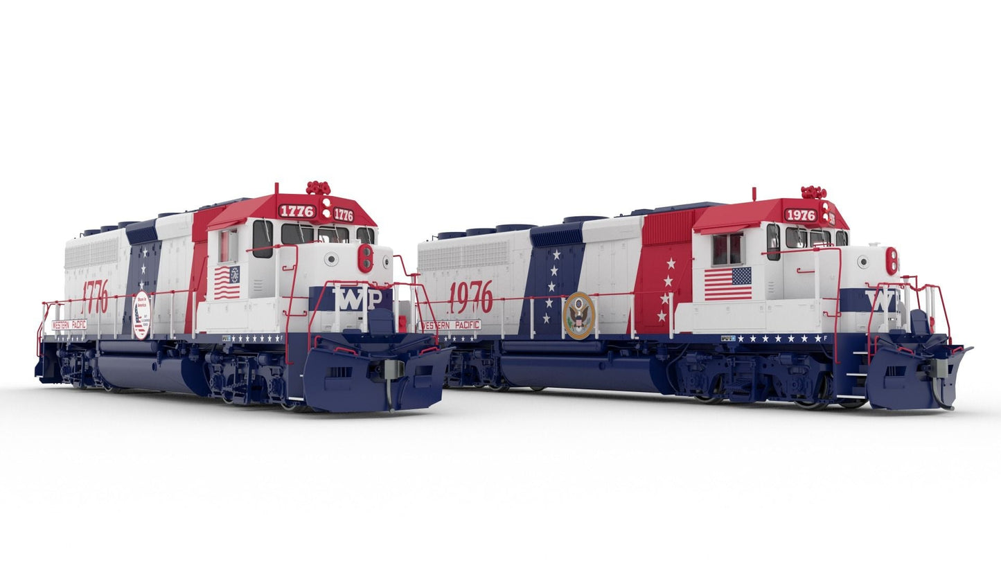 Rapido Trains 040560 HO WP Bicentennial EMD GP40 Diesel Locomotive #1776 + #1976
