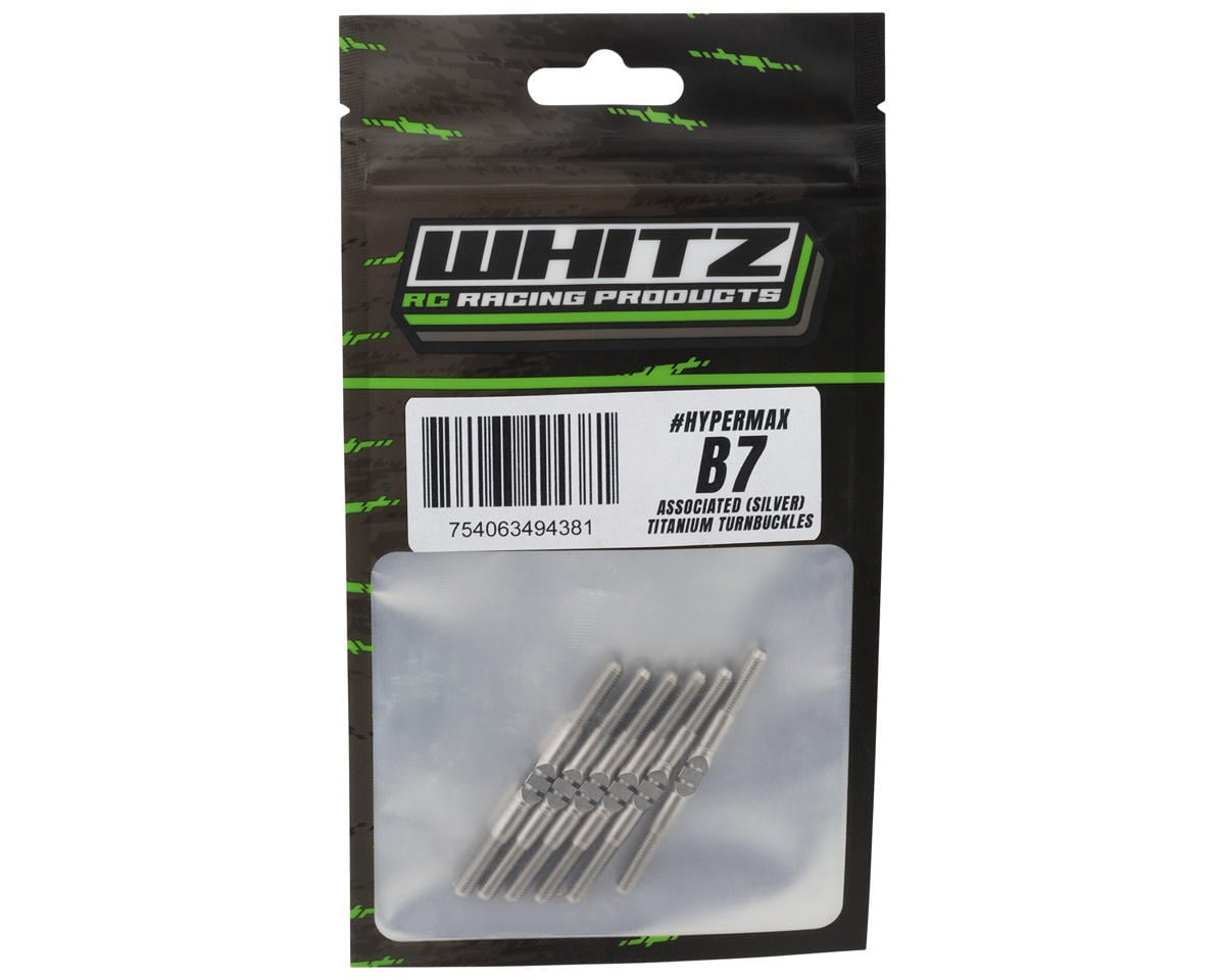 Whitz Racing Products WRP-AEB7-HM 1:10 HyperMax 3.5mm Natural Ti Turnbuckles (6)
