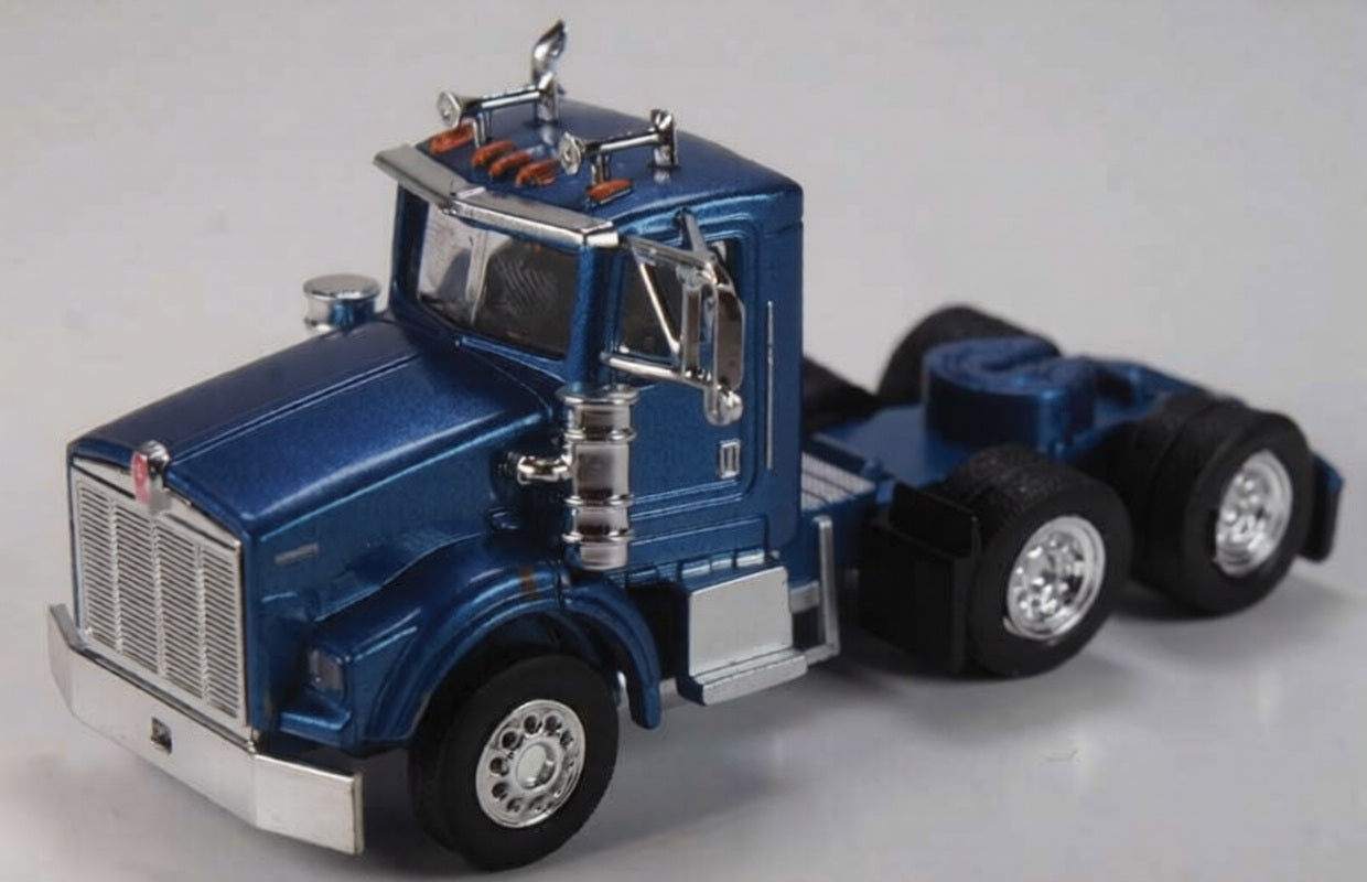 Herpa 410662 HO Blue Kenworth T800 3-Axle Day-Cab Tractor Only (Pack of 2)