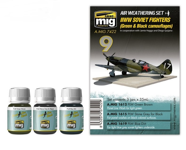 Mig Jimenez AMIG7422 WWII Soviet Fighters Air Weathering (Set of 3)