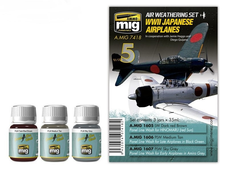 Mig Jimenez AMIG7418 WWII Japanese Airplanes Air Weathering Set