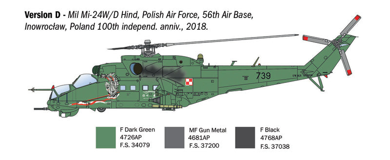Italeri 1432 1:72 Mil Mi-24/Mi-35 Hind Combat Helicopter Plastic Model Kit