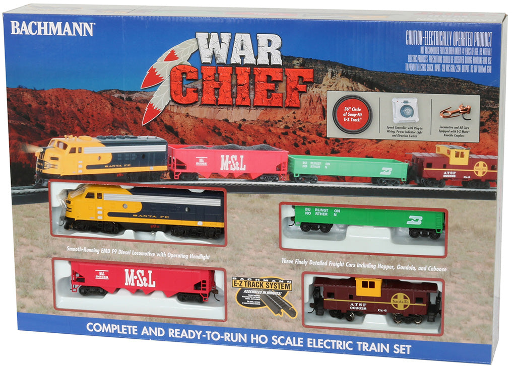 Bachmann 00746 Santa Fe War Chief Electric HO Gauge Diesel Starter Train Set