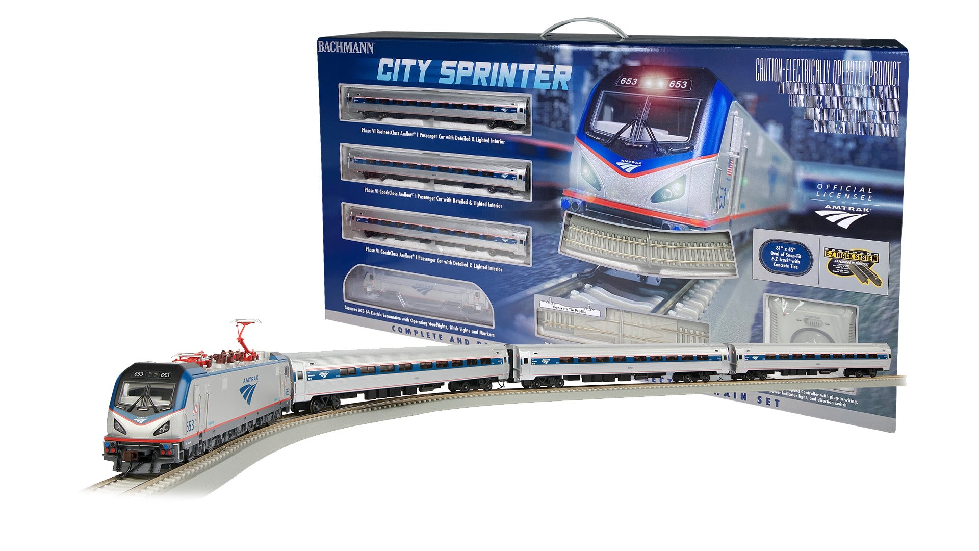 Bachmann 00772 HO Scale Amtrak City Sprinter Starter Train Set