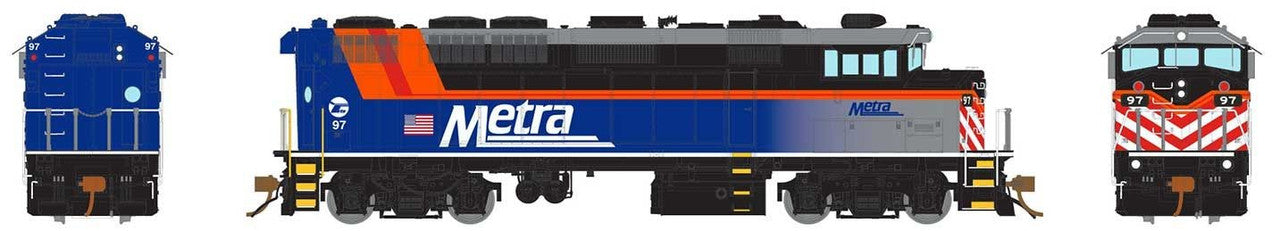 Rapido Trains 019510 HO Metra F59PH Diesel Locomotive with DCC/Sound #97