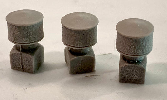 Bar Mills 02026 HO Unpainted Cylindrical Roof Vents (Pack of 3)