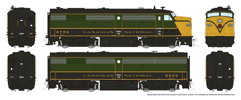 Rapido Trains 021106 HO CN FPA-2u & FPB-2u Diesel Locomotive DC #6759/6859