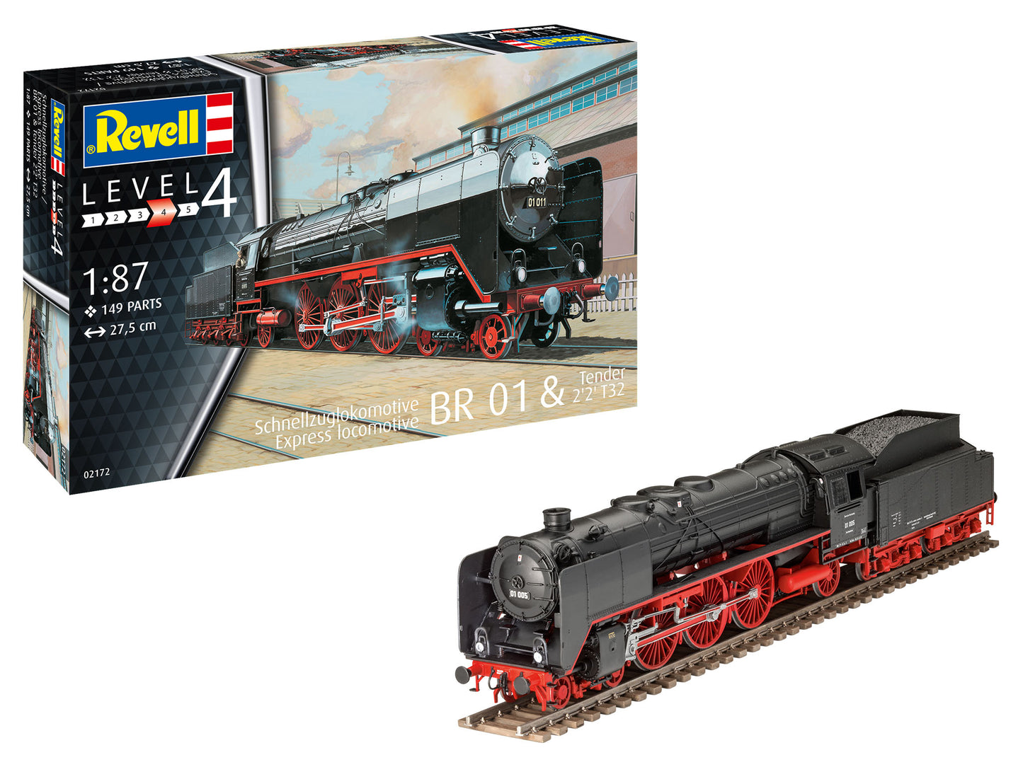 Revell of Germany 02172 HO BR01 Express Steam Locomotive w/2'2' T32 Tender Kit