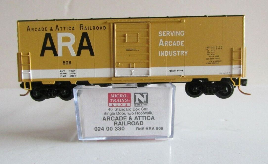 Micro-Trains 02400330 N Arcade & Attica 40' Single Door Boxcar w/o Roofwalk #506