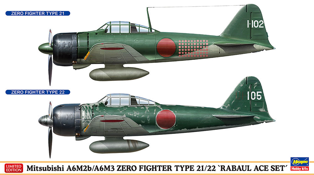Hasegawa 02437 1:72 Mitsubishi A6M2b/A6M3 Zero Fighter Type 21/22 Model Kit