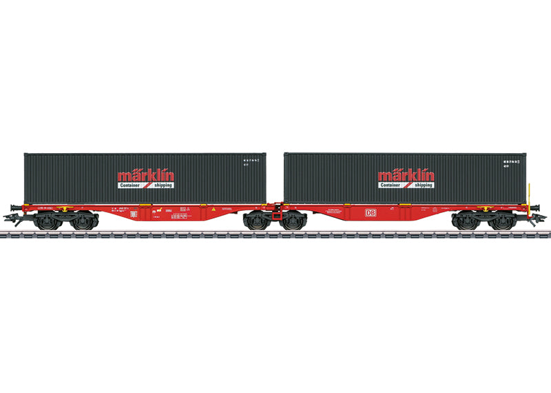 Marklin 47812 HO German Railroad Inc. Sggrss 80 Double Container Transport Car