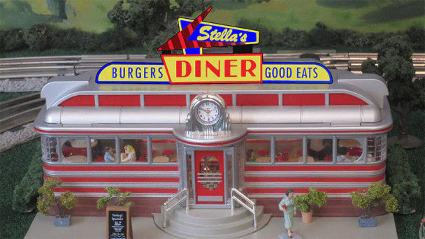 Miller Engineering 44-6452 HO/N Stella's Diner Animated Neon Style Sign