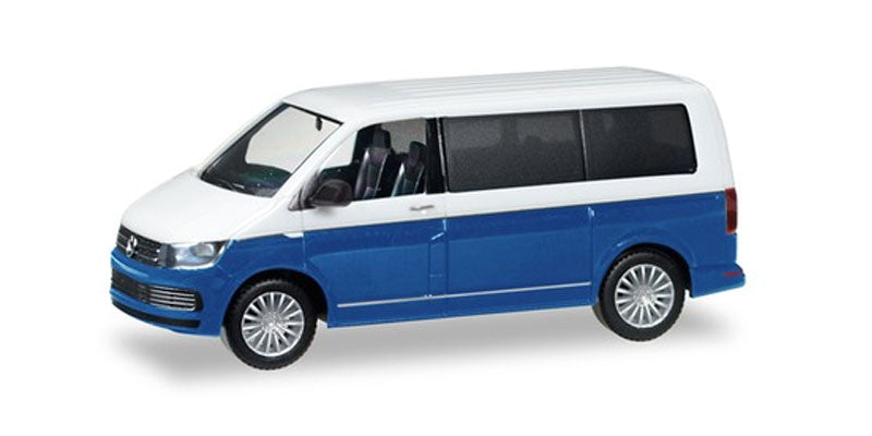 Herpa 038730 HO Volkswagen T6 Passenger Cargo Van White/Blue