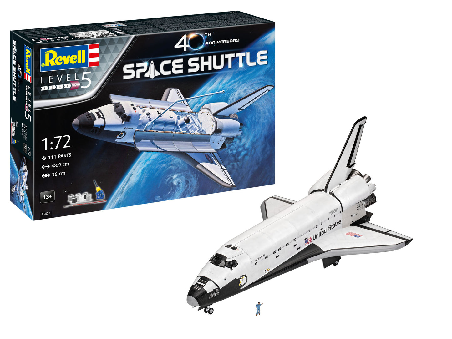 Revell of Germany 05673 1:72 Space Shuttle 40th Anniversary Gift Set Plastic Kit