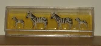 Preiser 0619 HO Animals - Zebra Figures (Set of 4)