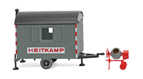 Wiking 065606 HO Heitkamp - Job Site Trailer and Cement Mixer