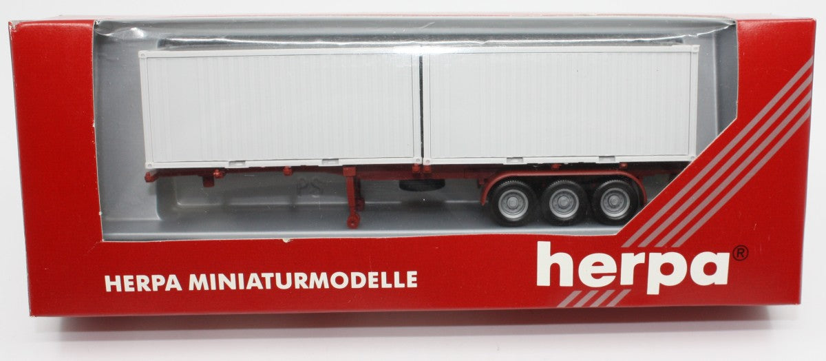 Herpa 075435 HO 40' Trailer with Two 20' Containers