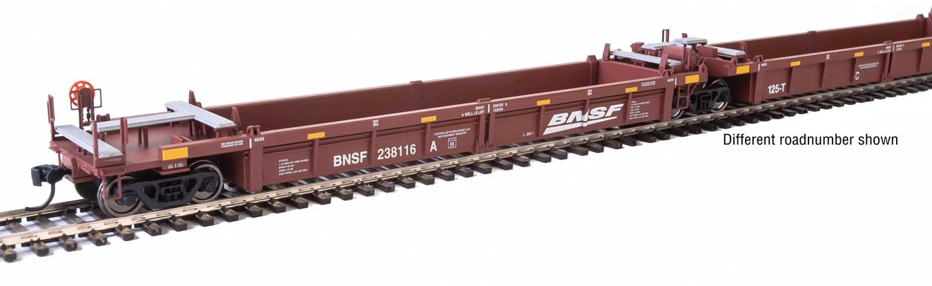 Walthers 貨物車 Athearn Wellcars BNSF HOゲージ Walthers 910-55643 HO BNSF Red Thrall Rebuilt 40' Well Car #238200