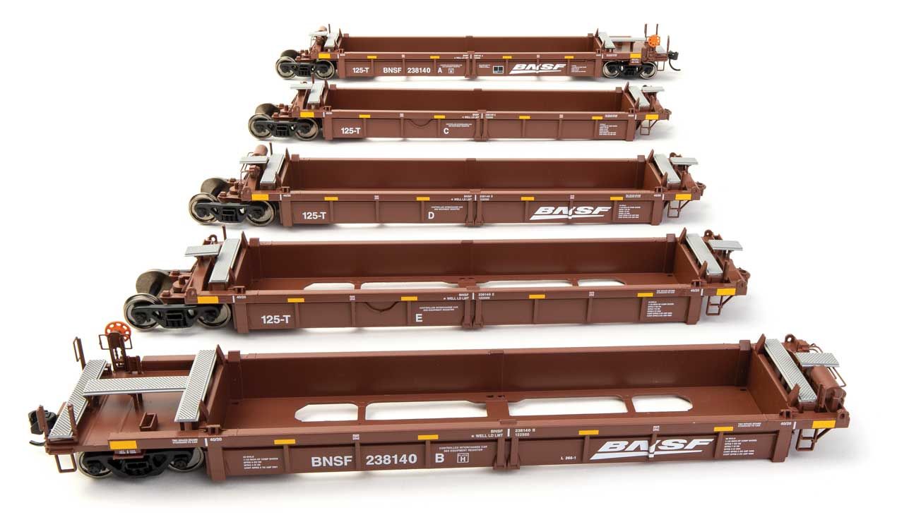 Walthers 910-55662 HO BNSF RTR Thrall Rebuilt 40' Well Car #238212 (Pack of 5)
