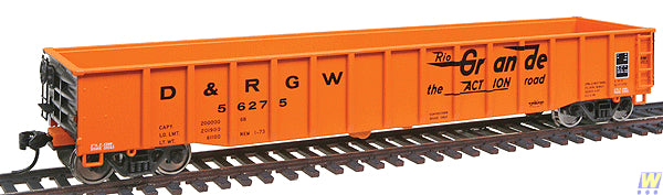 Walthers 932-40266 HO D&RGW Orange 53'''' Thrall Gondola #56275