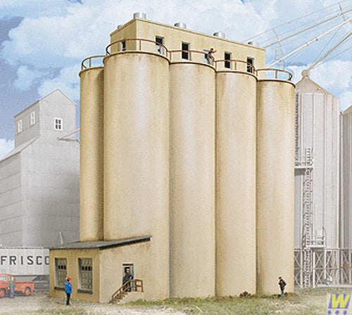 Walthers 933-2942 HO Modern Grain Head House With Silos Industrial Building Kit