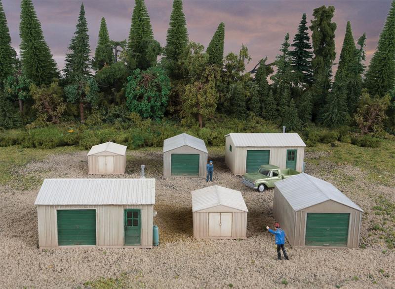 Walthers 933-4123 HO Metal Yard Sheds Building Kit (Set of 6)