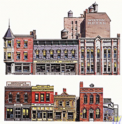 Walthers 949-725 HO Instant Buildings - Main Street Stores