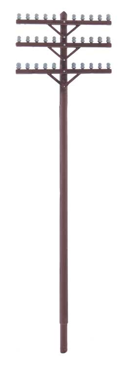 Walthers 949-4185 HO Telegraph Poles & Cross Arms Kit (Pack of 10)