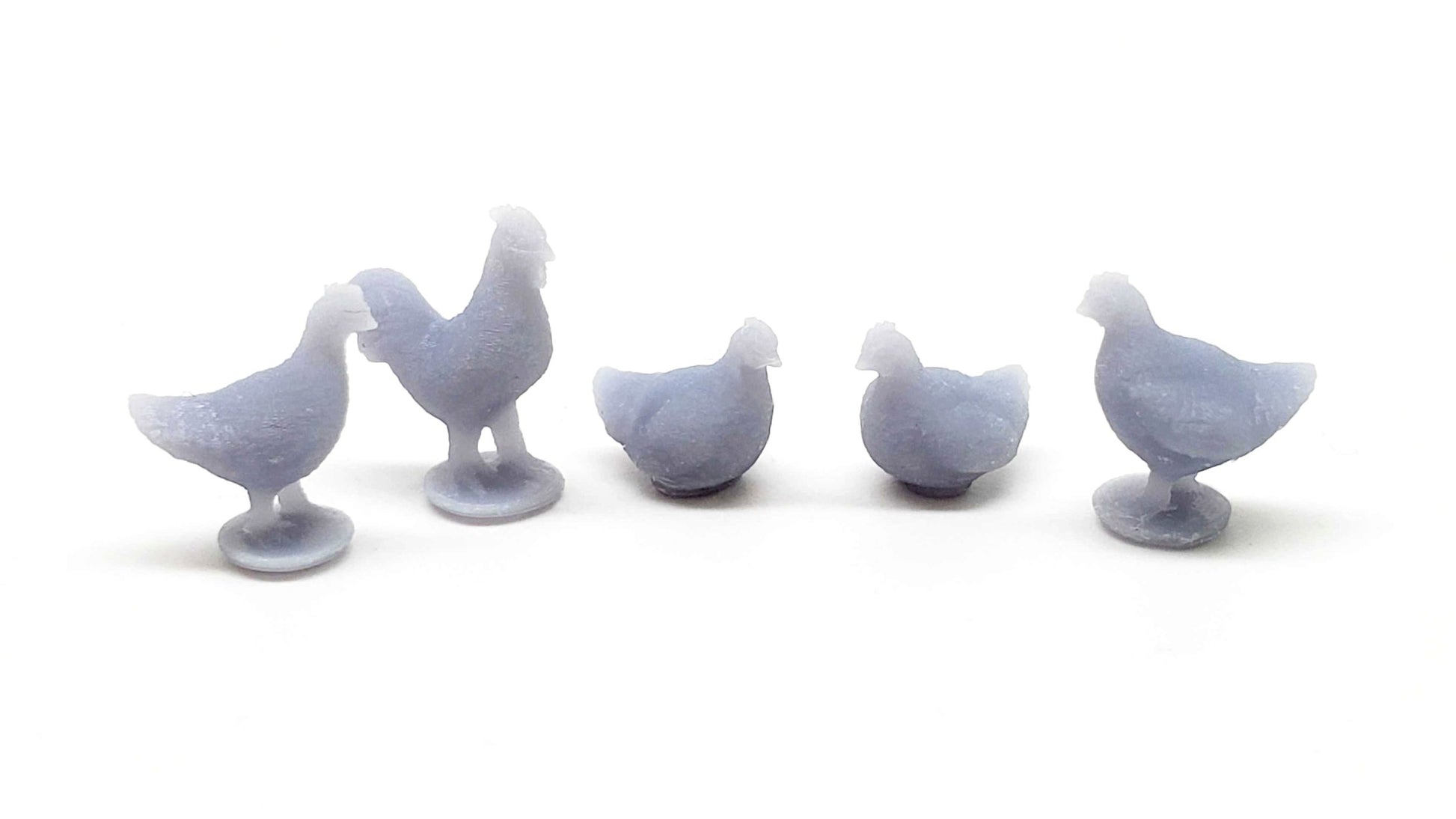 All Scale Miniatures 870999 HO Chicken and Rooster (Set of 5)