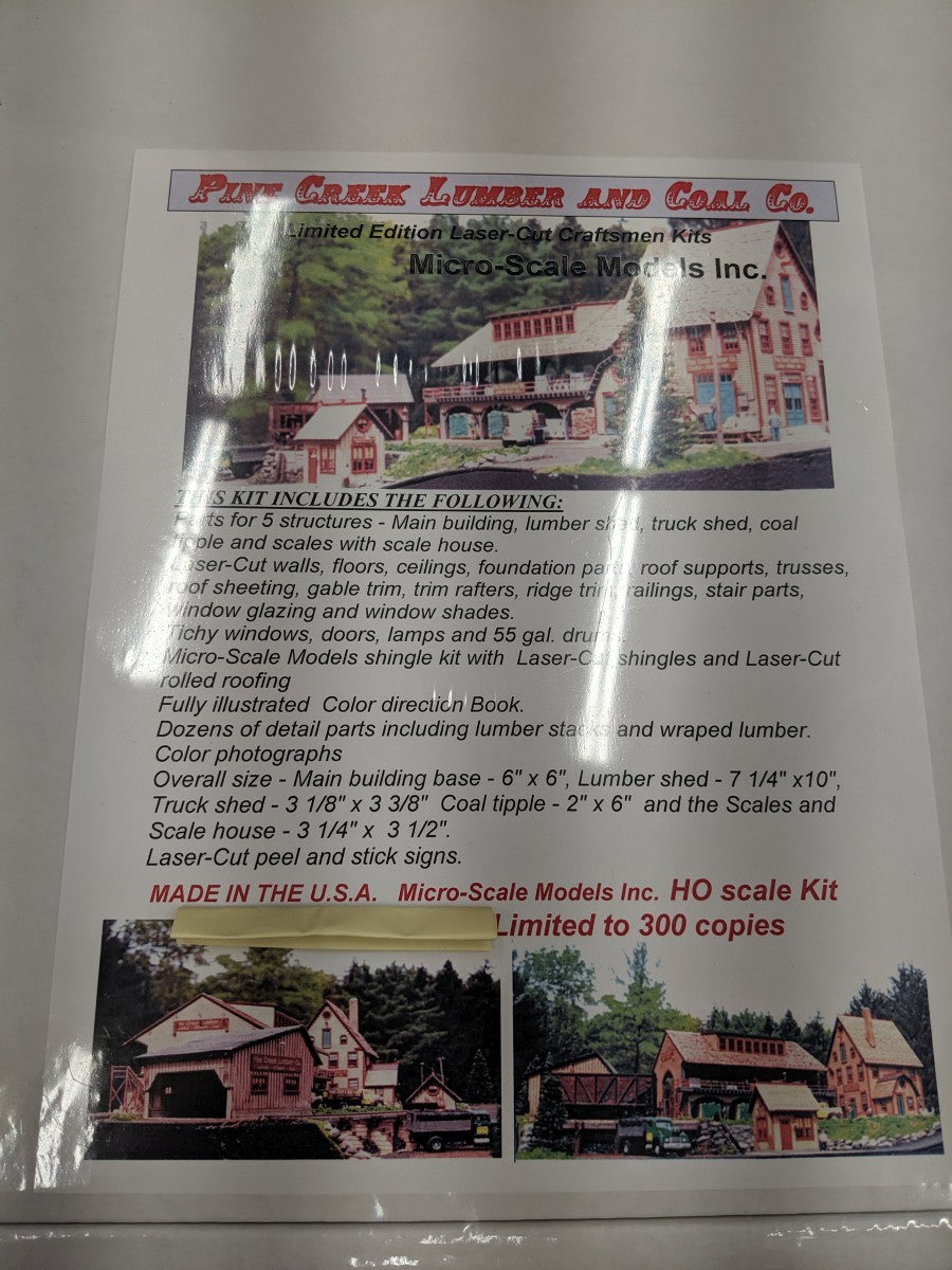 Micro-Scale Models 201205 HO Scale Pine Creek Lumber and Coal Co. Laser-Cut Kit