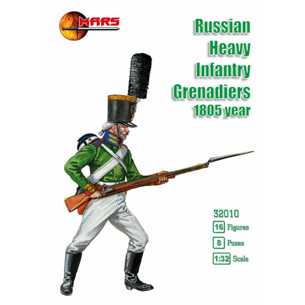 Mars Figure Sets 32010 1:32 1805 Russian Heavy Infantry Grenadiers Figure Kit