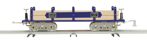 MTH 10-2200 Blue 4022 Flat Car w/Wood Load