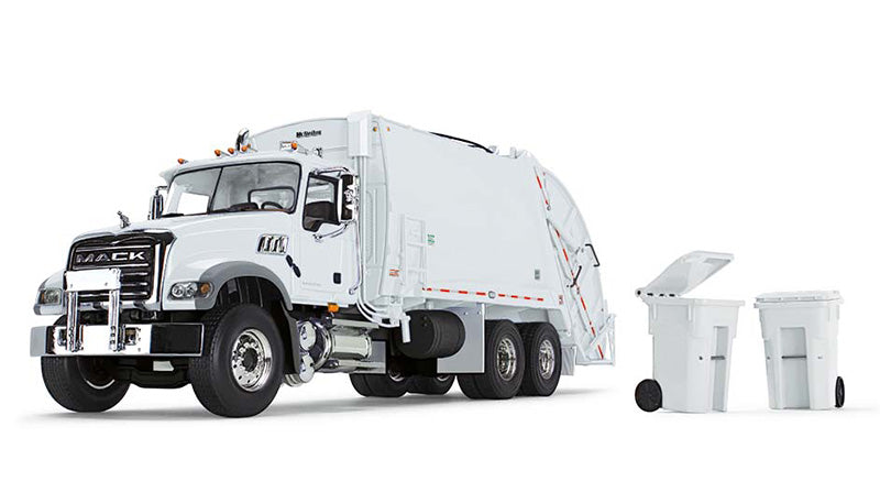 First Gear 10-4213 1:34 Mack Granite MP with McNeilus Rear Loader & Trash Carts