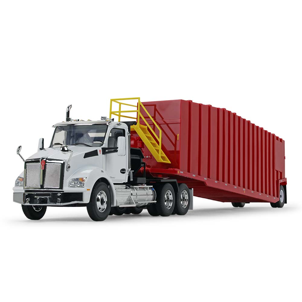 First Gear 10-4275 1:34 Kenworth T880 Winch Truck & Trailer in White/Viper Red