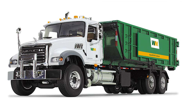 First Gear 10-4305D 1:34 Mack Granite MP Truck w/Roll-Off Container & Signboard