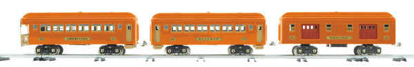 MTH 10-5071 Std.Gauge Orange 300 Series Passenger Car Set (Set of 3)