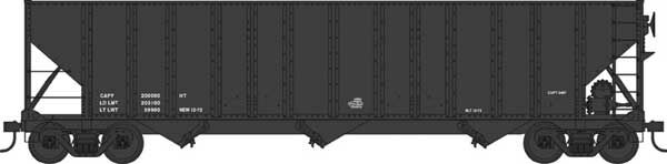 Bowser 43199 HO Scale Undecorated 100-Ton 3-Bay Hopper Car
