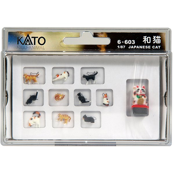 Kato 6-603 HO Animals - Japanese Cat Figures (Set of 11)