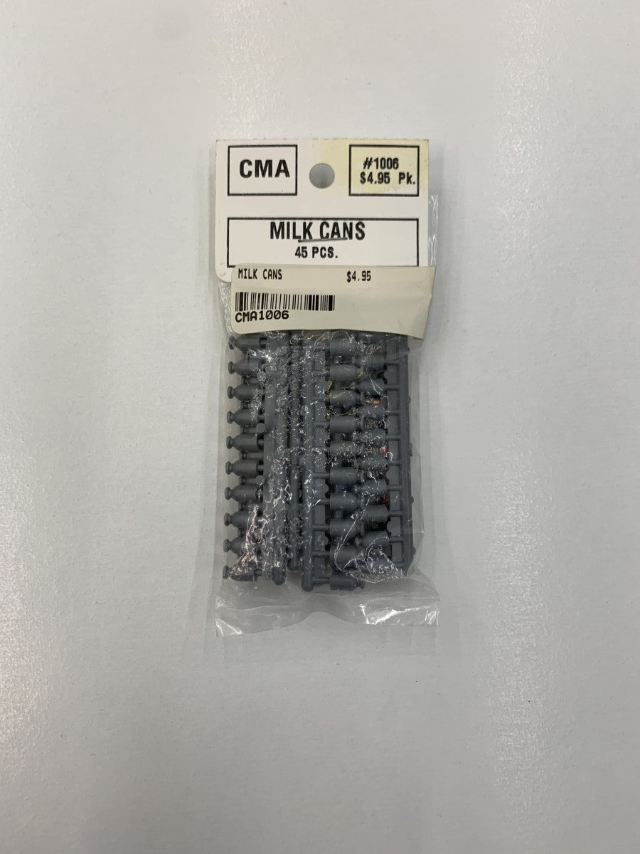 CMA 1006 HO Scale Unpainted Plastic Milk Cans (Pack of 45)