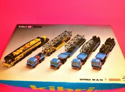 Kibri 10356 HO Crane Transport Set Gottwald Man Mercedes