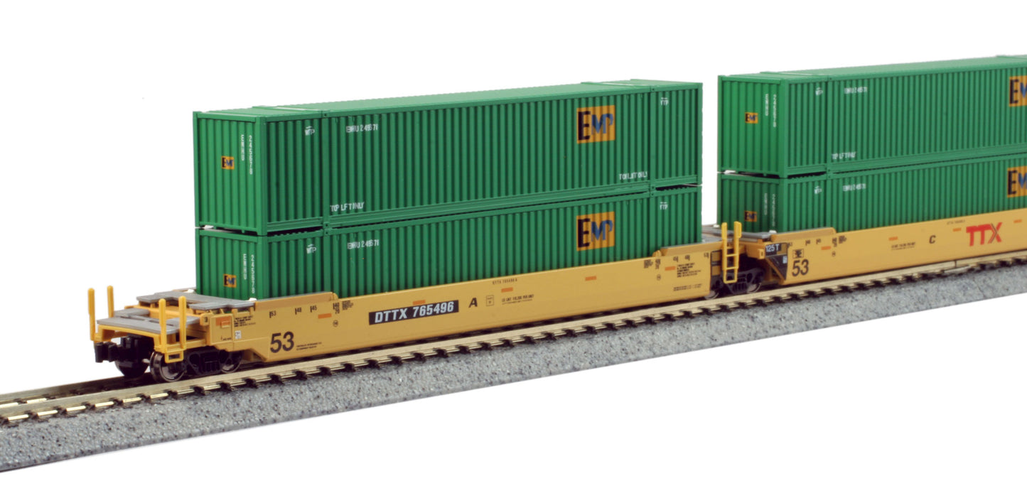 Kato 106-6174 N TTX New Logo Gunderson MAXI-IV Well Car Set #765496