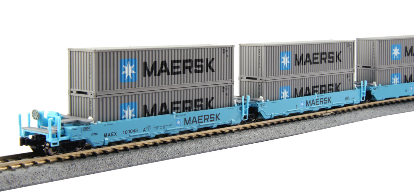 Kato 106-6199 N Maersk Gunderson Maxi-I Double-Stack Well Car w/Containers