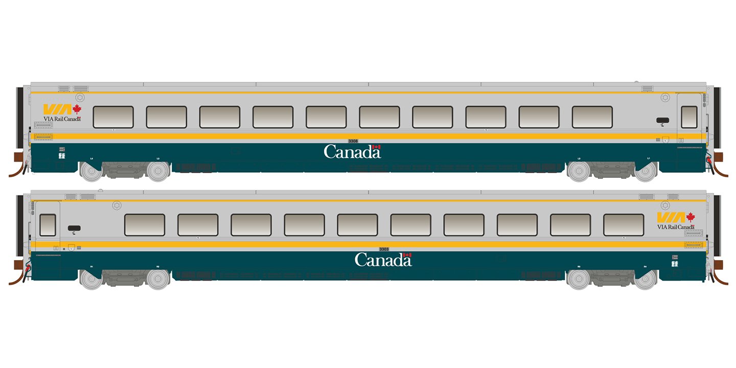 Rapido Trains 108044 HO VIA Green Scheme LRC Coach #3346