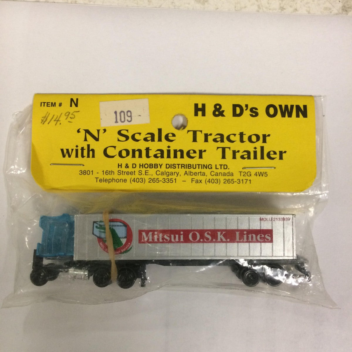 H & D Hobby Distributing 109 N Scale Tractor with Container Trailer