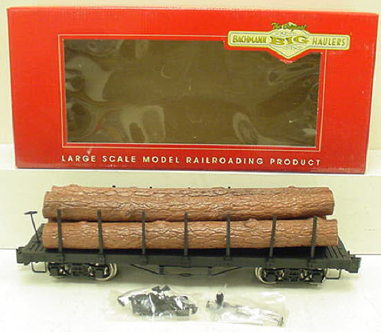 Bachmann 98470 G Scale Undecorated Flat Car with Logs (Metal